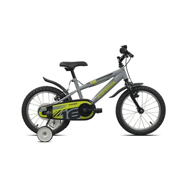 Bicicletta esperia 259600 bimbo con rotelle grey e black glossy