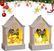 Set di 2 Luminarie di Natale Decorative - Lampade da Parete a Batteria per Interno e Esterno - Ornamento di Natale per Tavolo