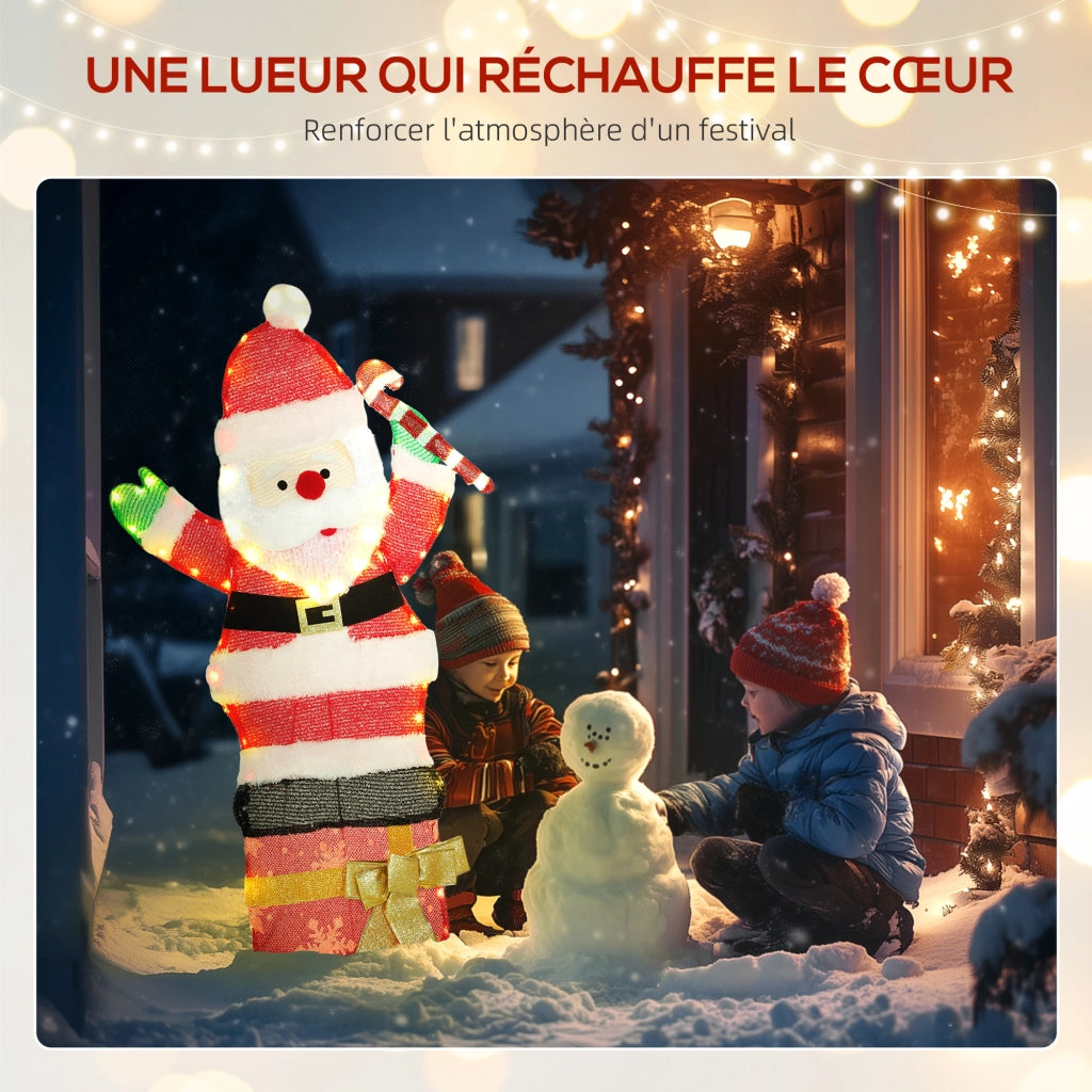 Babbo Natale Illuminato 90 cm ¨C zephmum ¨C LED 97 Bianco Caldo