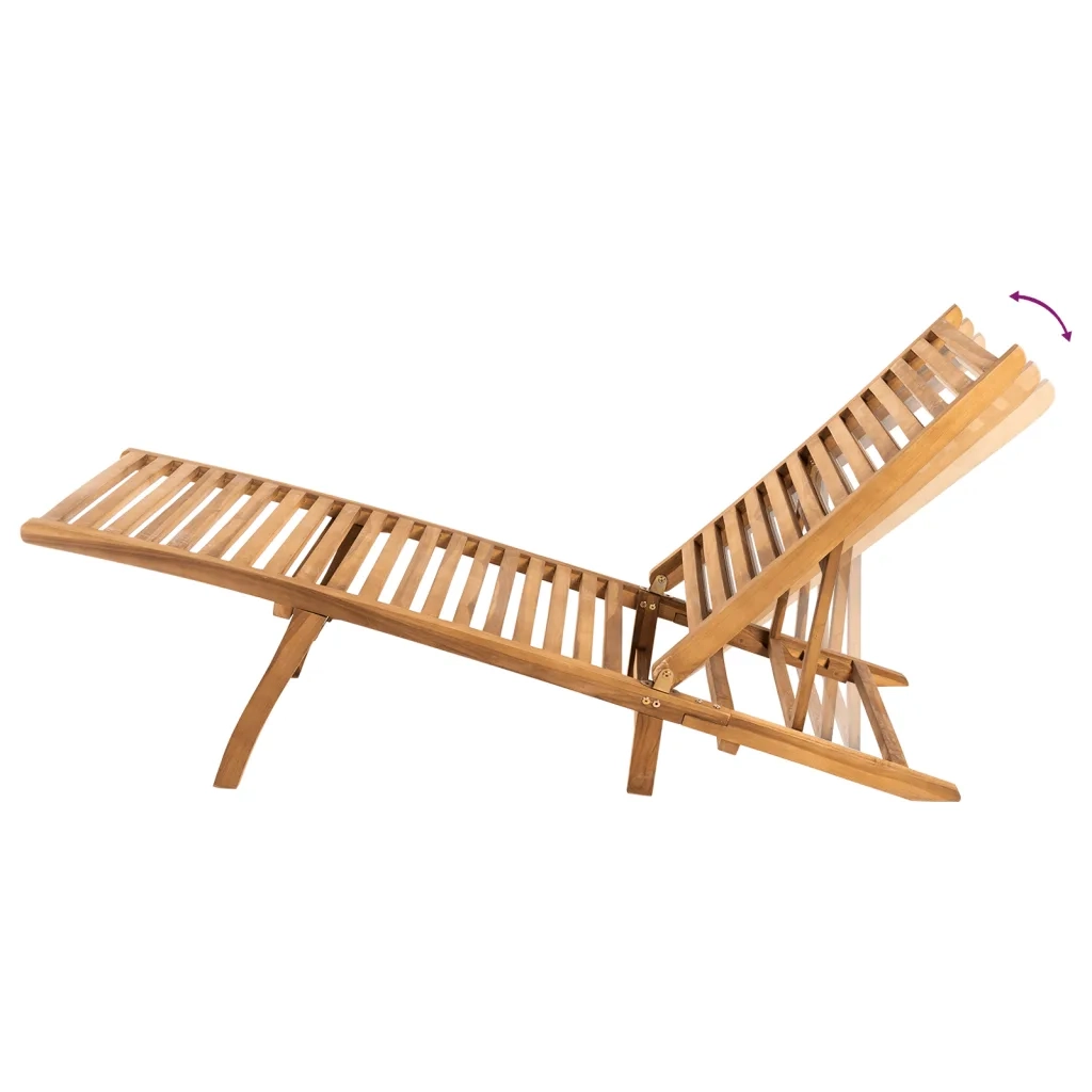 Lettino Prendisole | Sdraio da giardino | Lettino da sole in Legno Massello di Teak