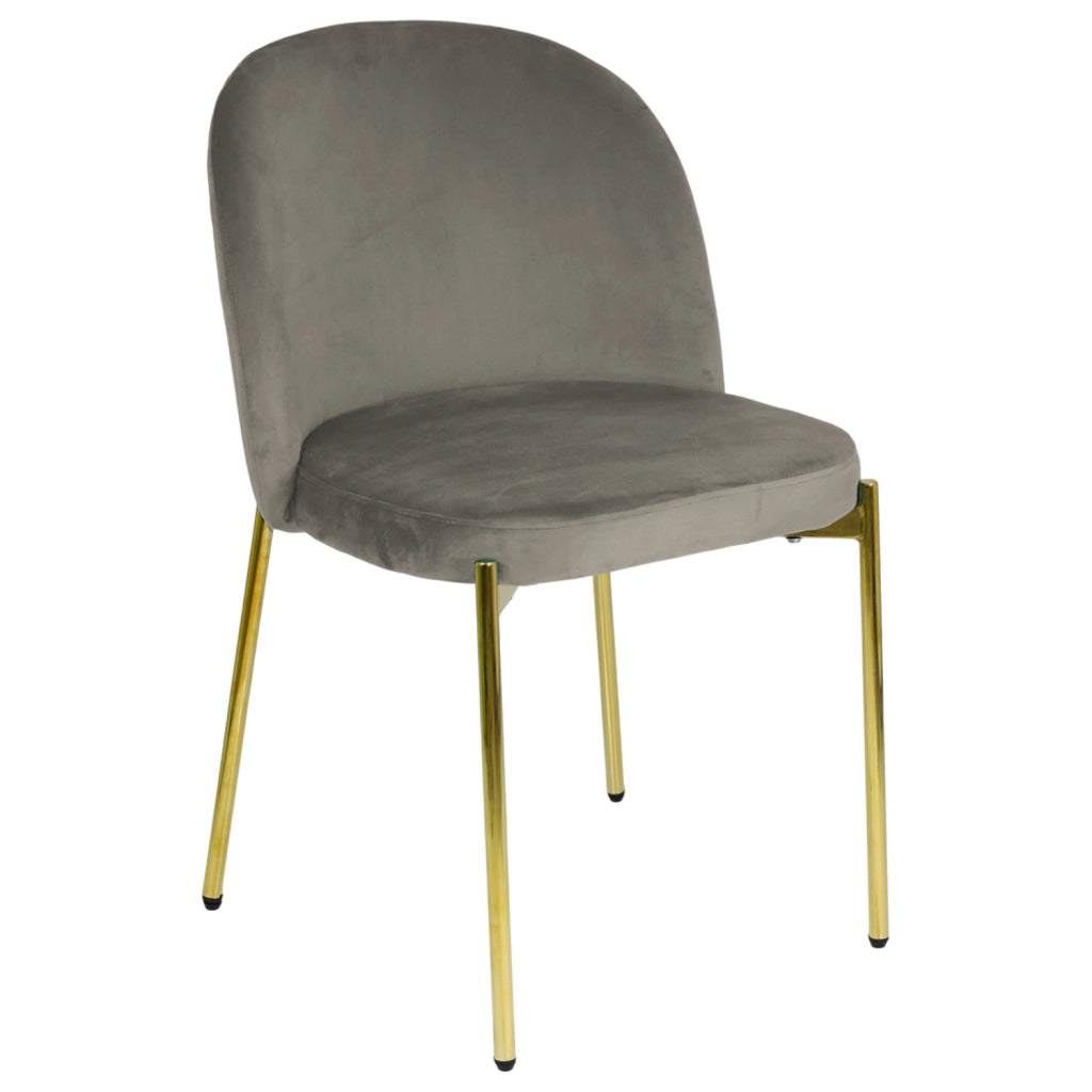 Sedia in Velluto con Gambe Oro Chiara Sedie in Metallo Dorato Poltroncina con Seduta Imbott 1 SEDIA CHIARA TORTORA / ORO