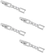Fibbia di allungamento per bracciale in argento - chiusura con cristallo - 4 pezzi - adatto per bracciale e collana