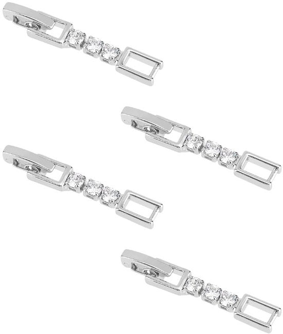 Fibbia di allungamento per bracciale in argento - chiusura con cristallo - 4 pezzi - adatto per bracciale e collana