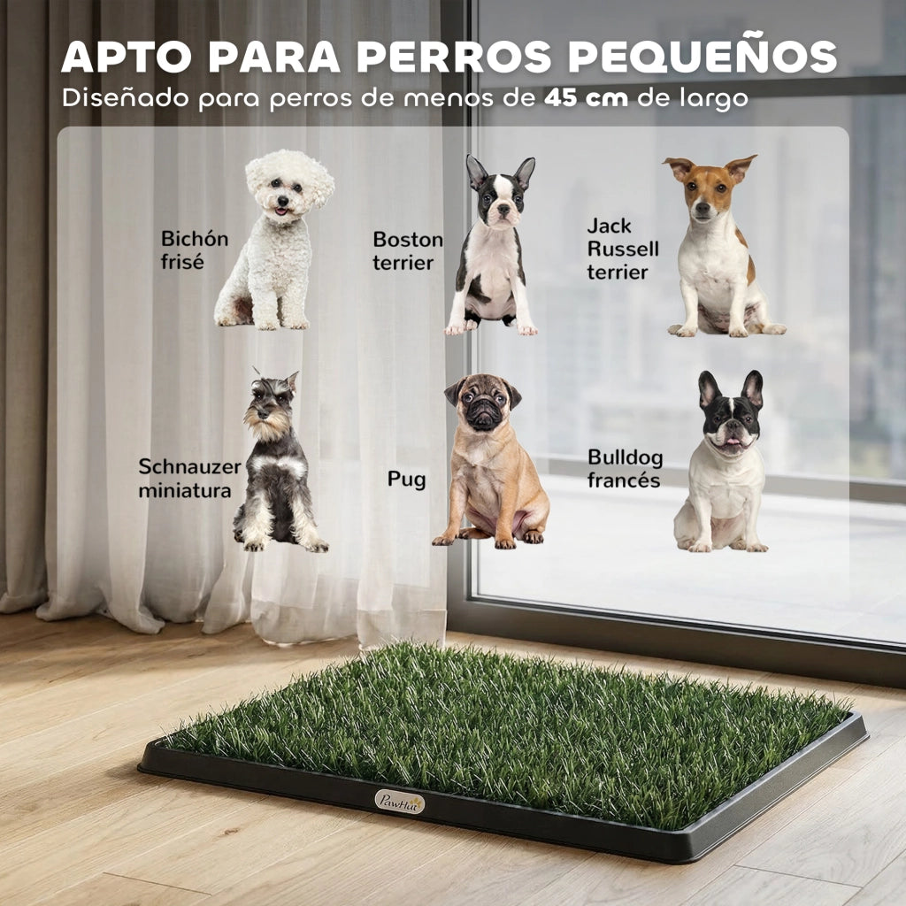 Casetta Sanitaria per Cani con Erba Sintetica ¨C zephmum ¨C 63x50.5 cm Verde
