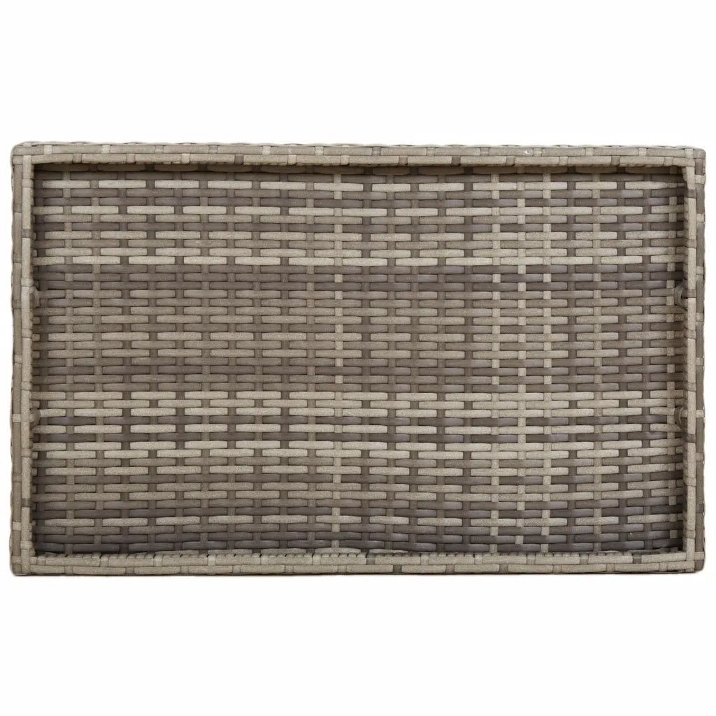 Tavolino Vassoio Pieghevole Grigio 65x40x75 cm in Polyrattan 365129