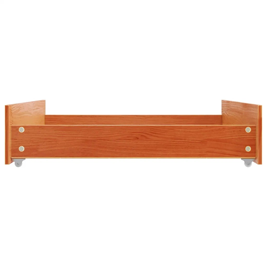 Cassetti per Letto 2pz Marrone Cera in Legno Massello di Pino 847168