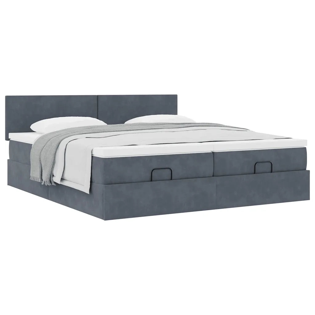 Struttura Letto Pouf con Materassi 180x200 cm Velluto 3312057