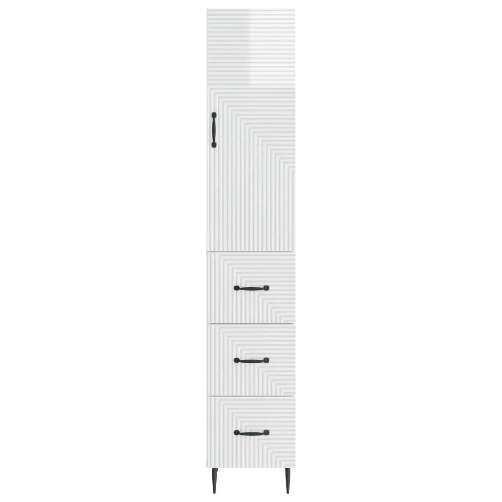 Set di armadi 2 pcs Bianco Lucido 33 x 34,5 x 90 cm