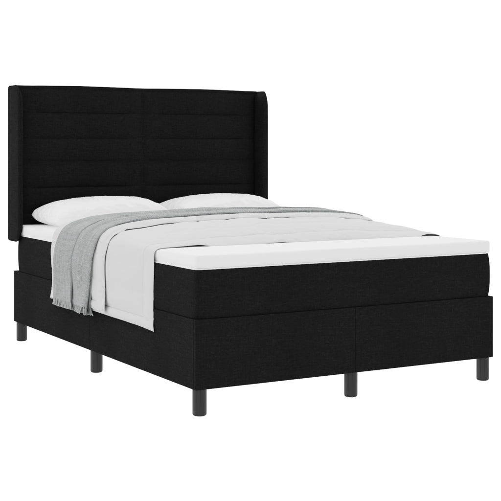 Letto  con rete a molla e materasso nero 160x200 cm in tessuto