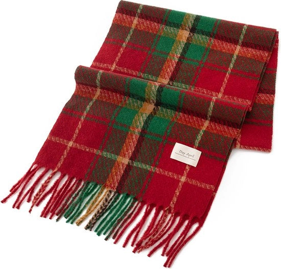 Sciarpa Classica - Misura 37x200cm - Materiale Faux Kasjmier - Stile Unisex - Disegno a Quadri in Rosso e Verde - Inverno Caldo e Leggero