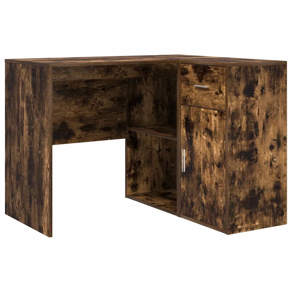 Scrivania | Tavolo da Ufficio ad angolo con cassetto Rovere fum¨¦ 102 x 88 x 75 cm