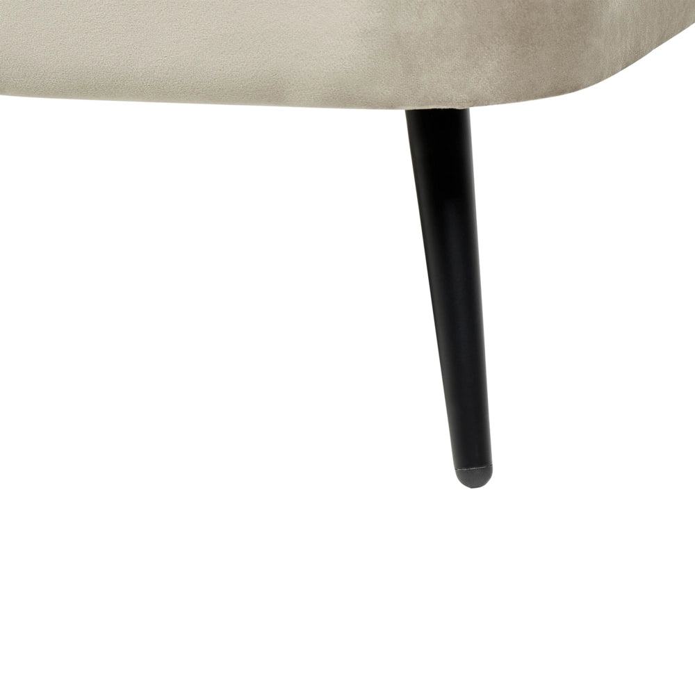 Chaise longue Velluto Beige Rivestimento Gambe In Metallo nero versione sinistra