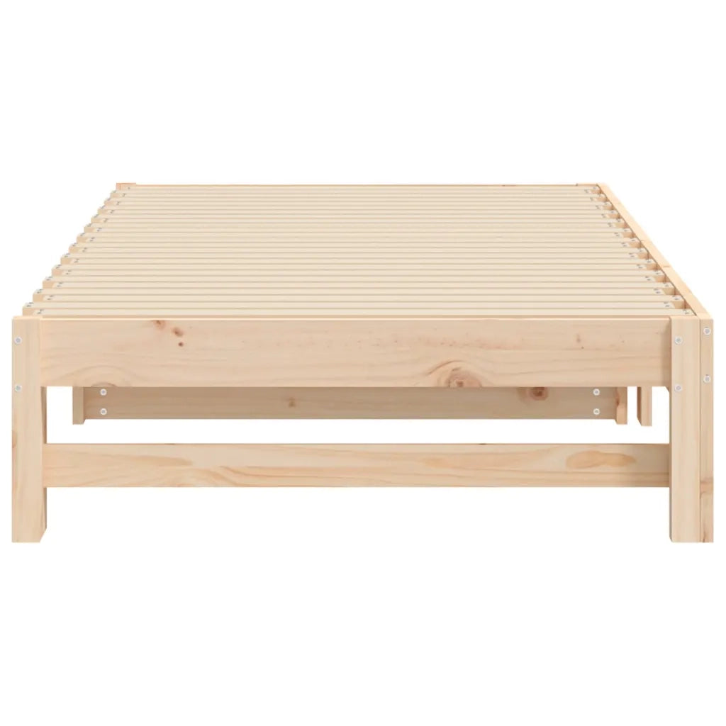 Letto matrimoniale | Letto per adulti | Dormeuse Estraibile 2x(90x190) cm Legno Massello di Pino