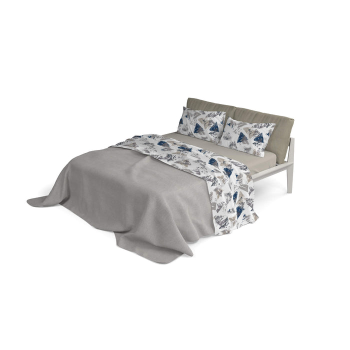 Set Lenzuola Singolo Sopra Sotto e Federe in Microfibra Urban Blu