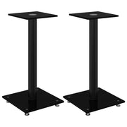 Pedane per Casse 2 pz Nero Vetro Temperato Design a 1 Pilastro CFW5232814