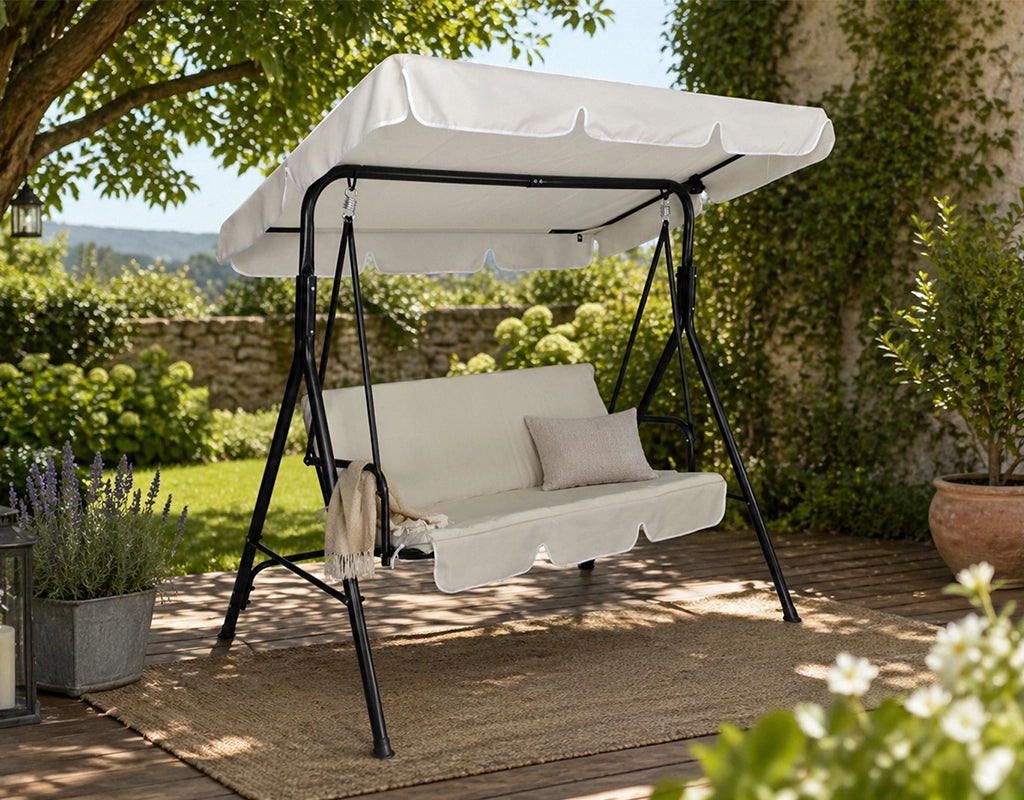 Dondolo da giardino 3 posti con tettuccio regolabile - Barbados - DO11-BA170
