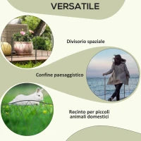 Recinzione Esterna a 5 Pannelli in Metallo con Lacci, 305x62 cm, Nera