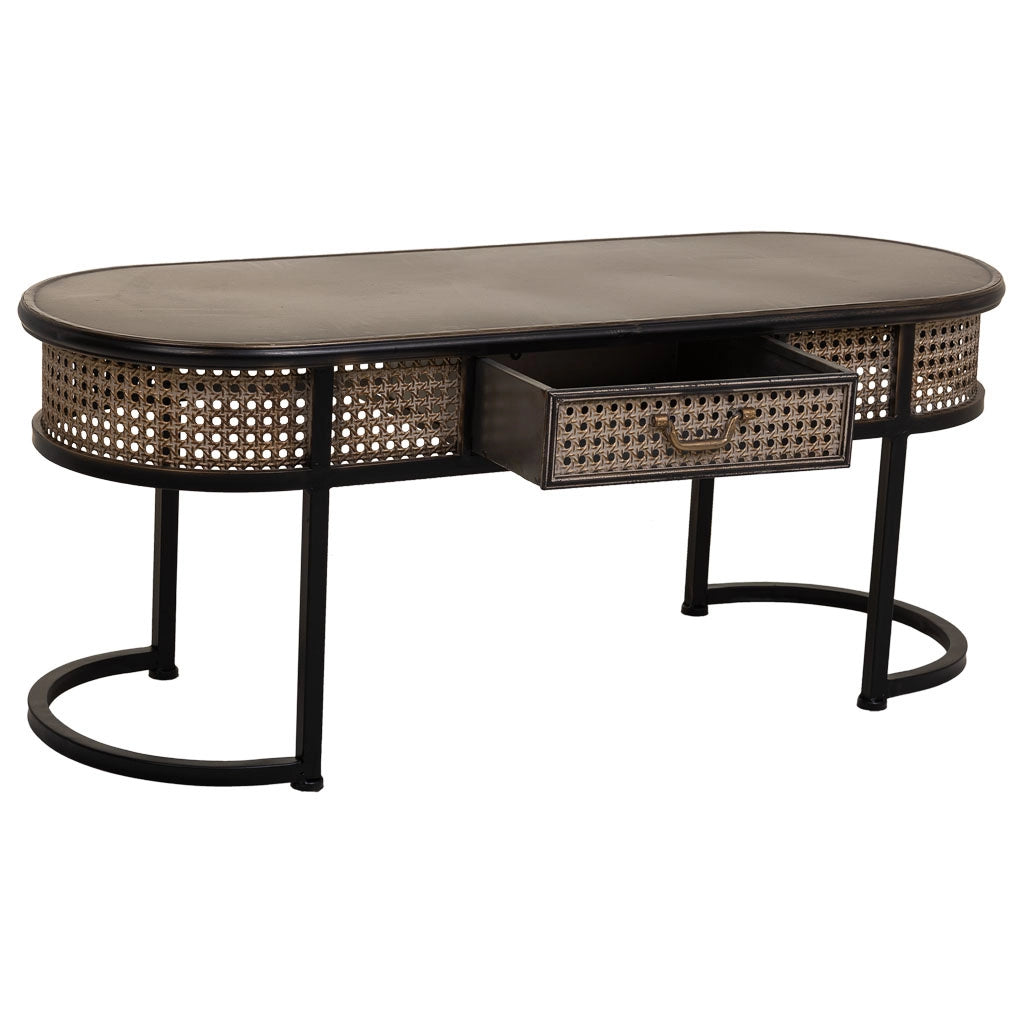 Tavolino in metallo marrone 110x42x45h