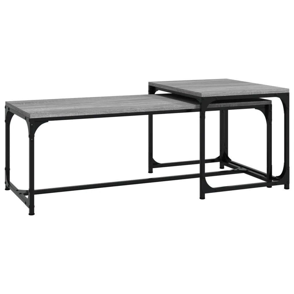 Tavolini da Salotto 2 pz Grigio Sonoma in Legno Multistrato 823340