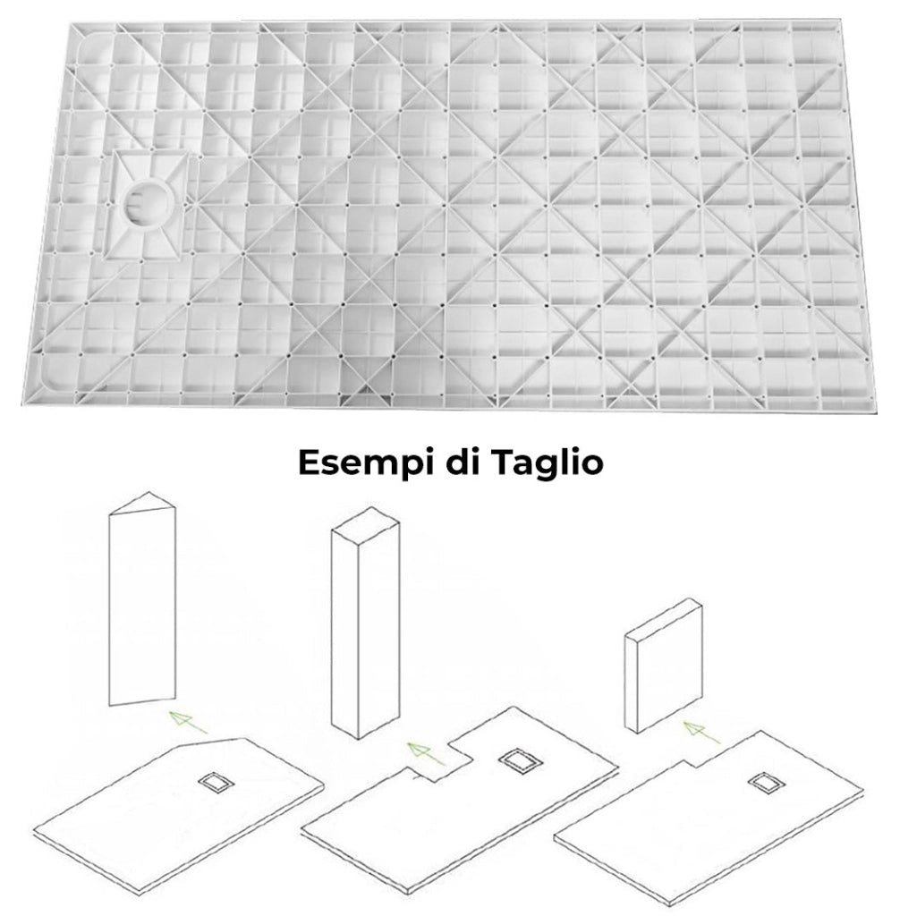Piatto Doccia 80x140 cm Effetto Pietra Stone Bianco