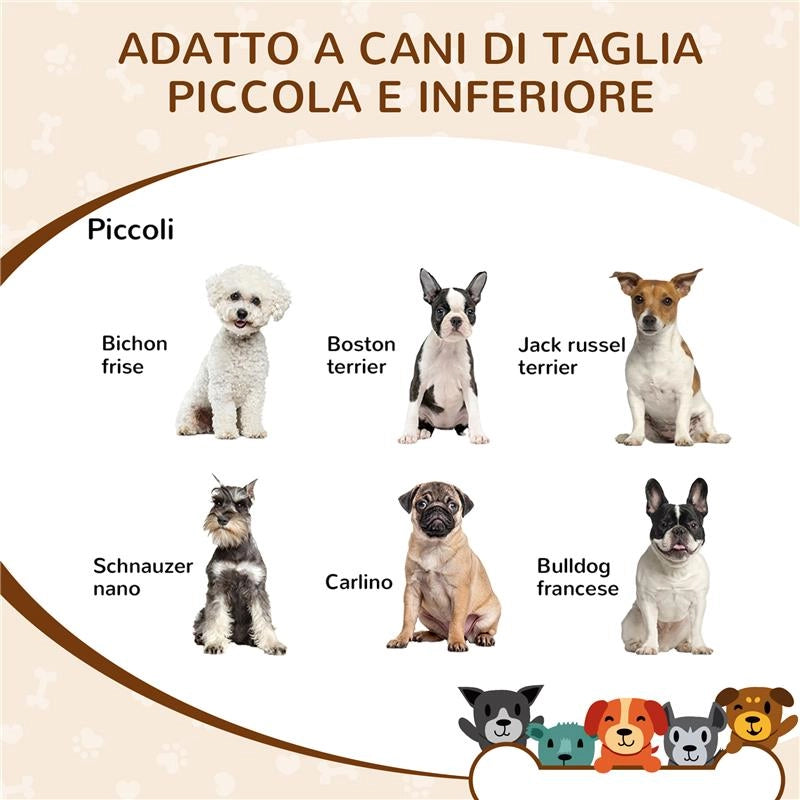 CUCCIA PER CANI DA INTERNO CON STRUTTURA IN LEGNO E APERTURE A FORMA DI ZAMPA, CUORE E OSSA, ROVERE
