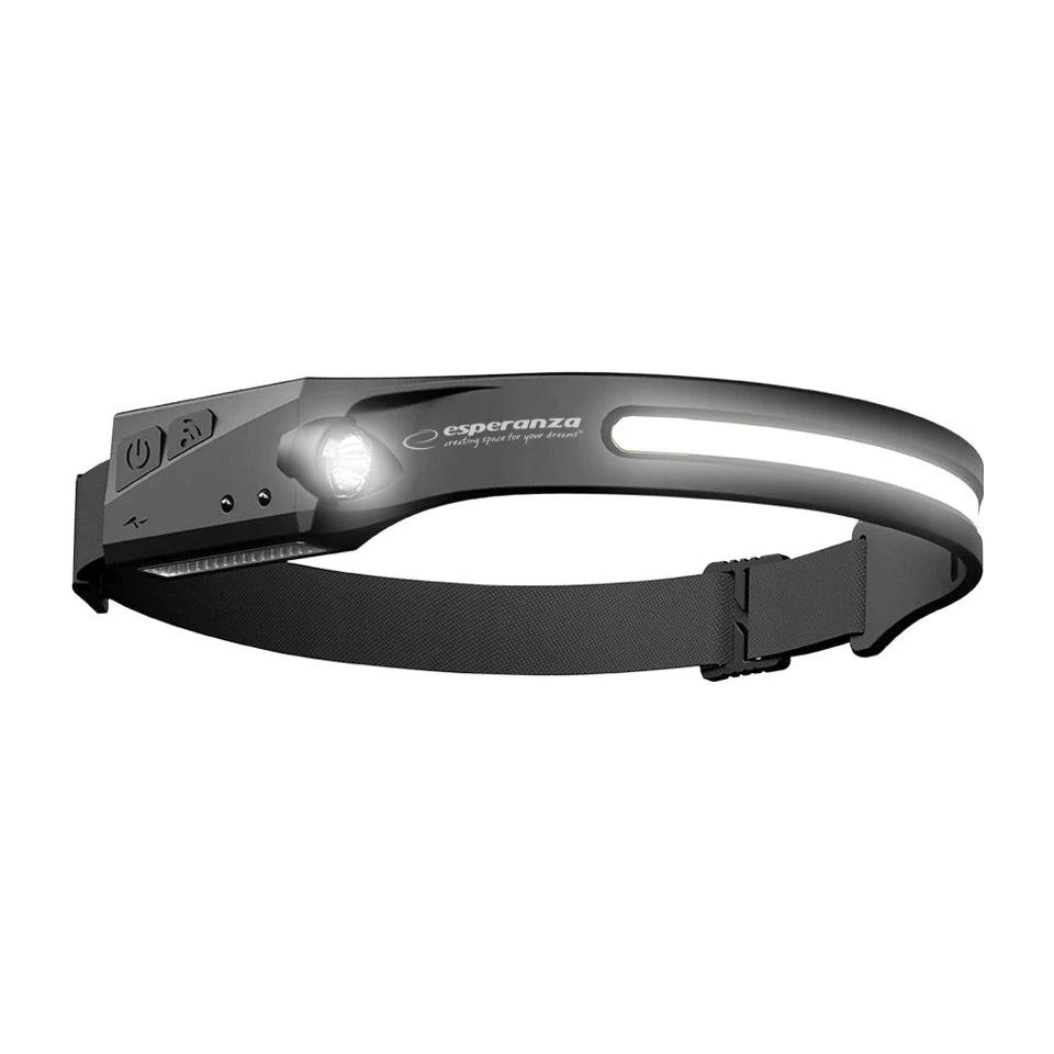 Esperanza EOT067 torcia nera, torcia frontale a LED