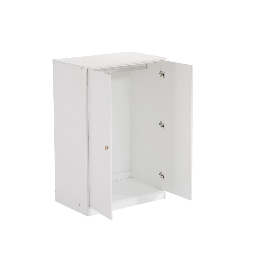 Armadio compatto a 2 ante con barra appendiabiti; 80 x 50 x 120 cm; bianco