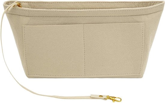 Organizzatore per borsa a mano, insert per borsa con appendiavestiti, portafoglio e contenitore per cosmetici per donne, beige - XLarge