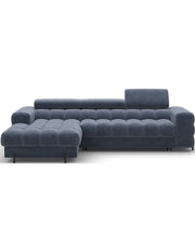 Divano angolare sinistro convertibile Blu design elegante 285x99x181cm FILTRO