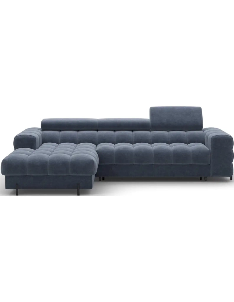 Divano angolare sinistro convertibile Blu design elegante 285x99x181cm FILTRO