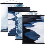 Set di attacchi da parete 4 pezzi per A0, attacchi da parete, 84 cm, attacco da parete magnetico in legno, strisce di cornice, foto, cornice per foto, cornice per foto (84 cm, nero, 4 pezzi)