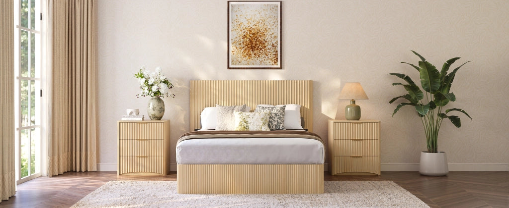Letto contenitore 140 × 200 cm con sistema di sollevamento idraulico, ampia capacità, senza materasso, rovere chiaro