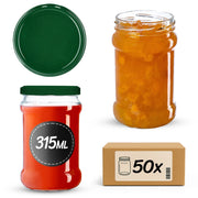 Barattoli KADAX Seno 315 ml 50 pezzi 66 mm + coperchi verdi