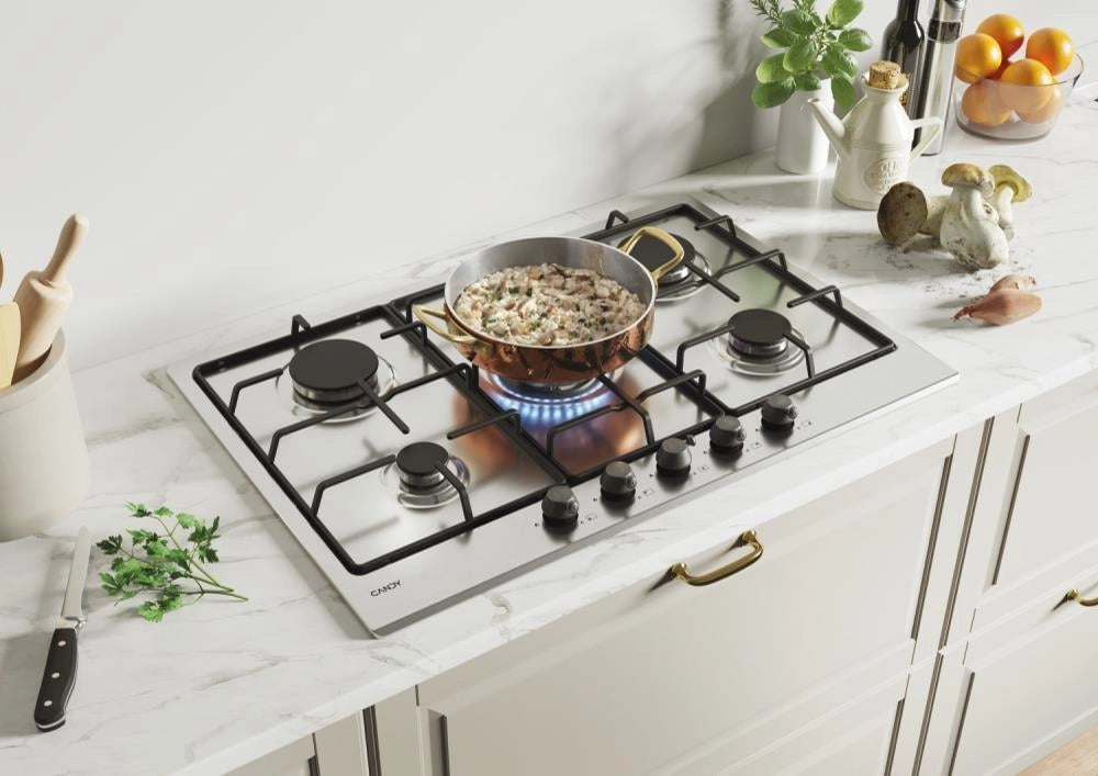 Candy Classic CHW74WTX Acciaio inox Da incasso 75 cm Gas 5 Fornello(i)