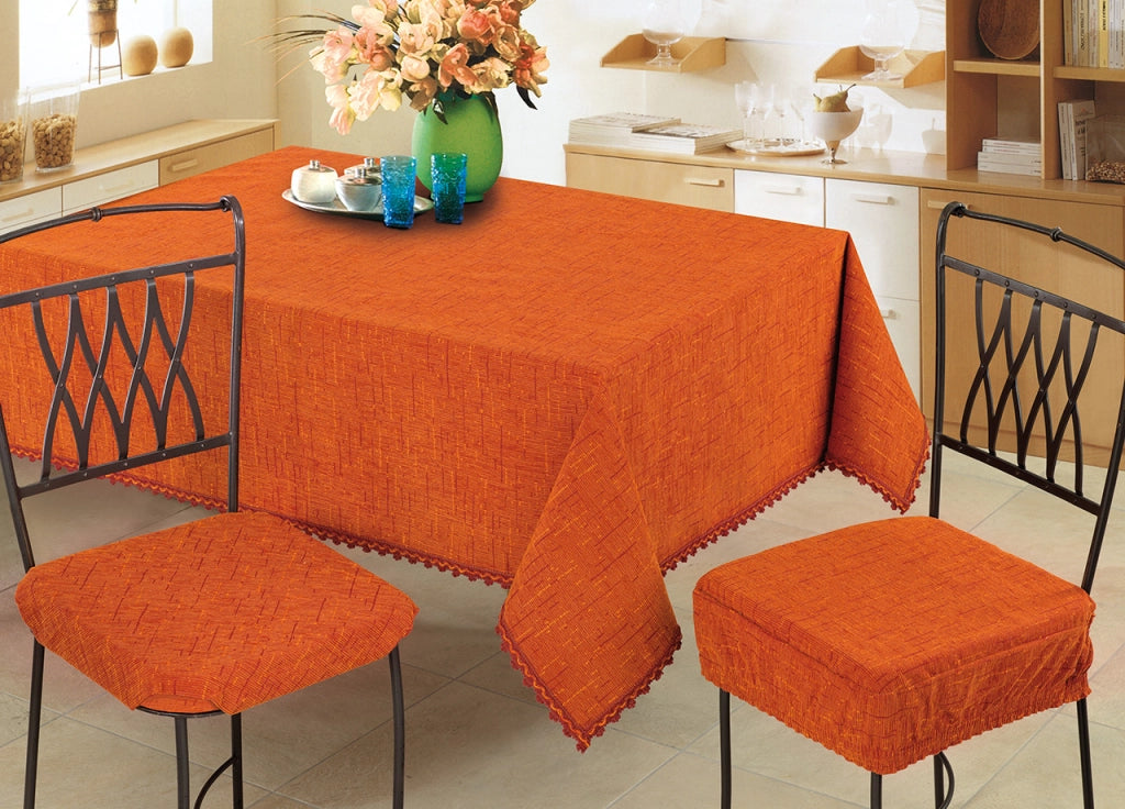 Copritavolo Salotto/Cuina Cinigliato Lavorazione Jacquard Modello Rain - 140x140 - Ecru