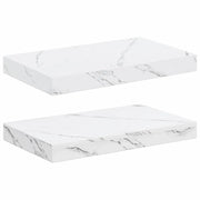2 pz Scaffale da parete | Ripiano a parete | Mensola a parete Marmo Bianco 40 x 23,5 x 4 cm