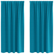Tende Oscuranti | Tende Blackout con Anelli 2 pz Turchese 175 x 140 cm