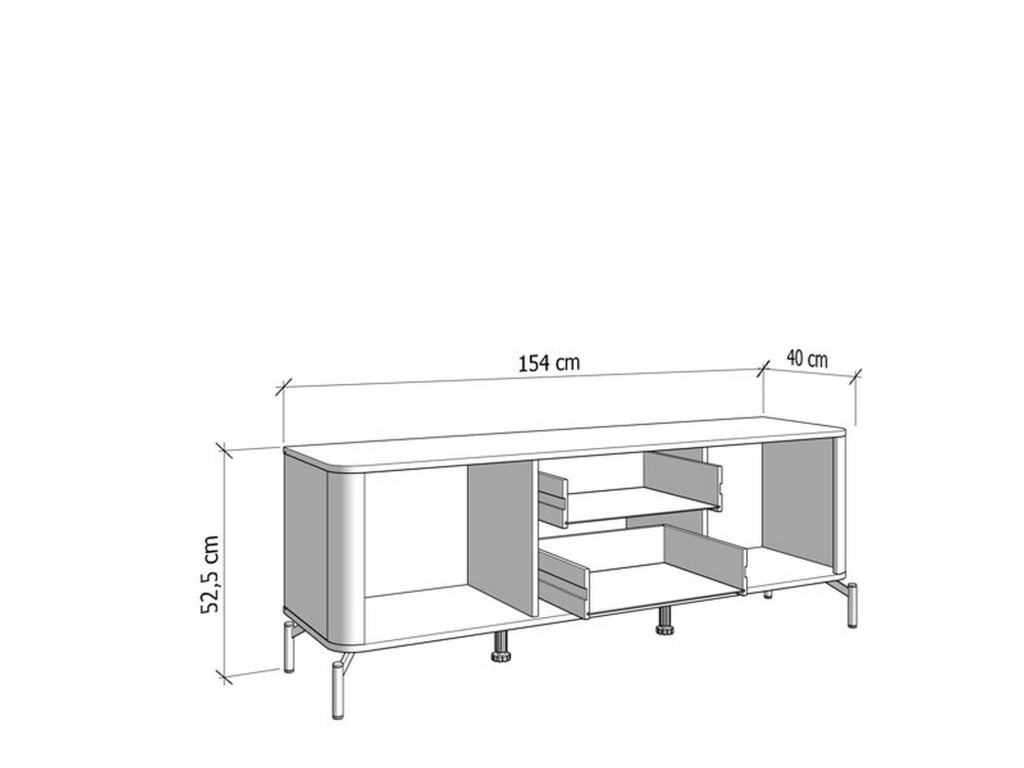 Terento, Mobile Porta tv 2 Cassetti, 154x40x52.5h cm Beige