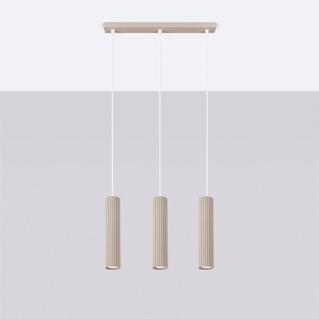 Lampada a sospensione GRAVIO 3 luci GU10 taupe/bianco