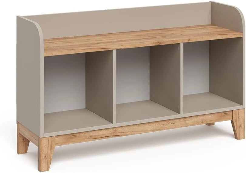 Panca per bambini Malia, Bianco/Artisan, 107.2 x 63.8 cm, adatto come seduta e superficie d’appoggio per bambini