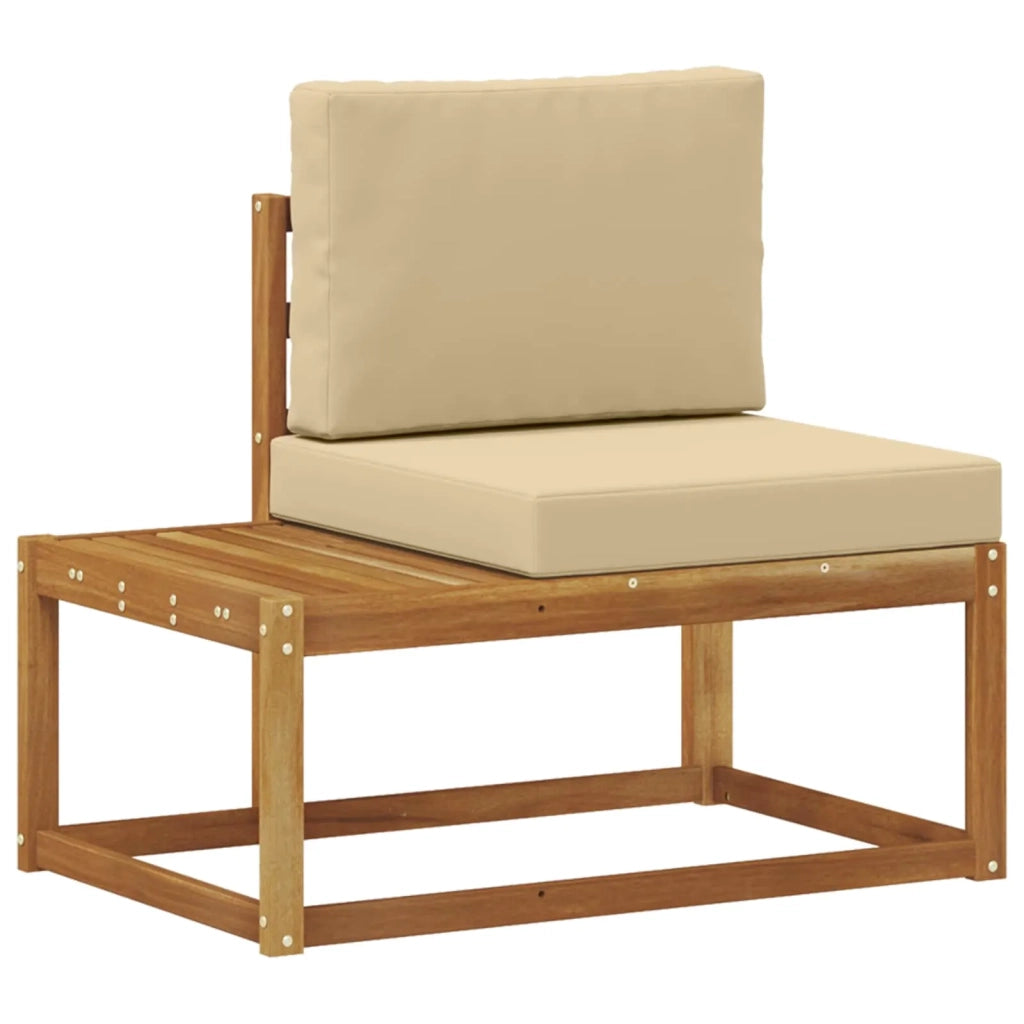 Divano da Esterno con cuscino-Divano da Giardino 2 Pezzo Naturale e Beige
