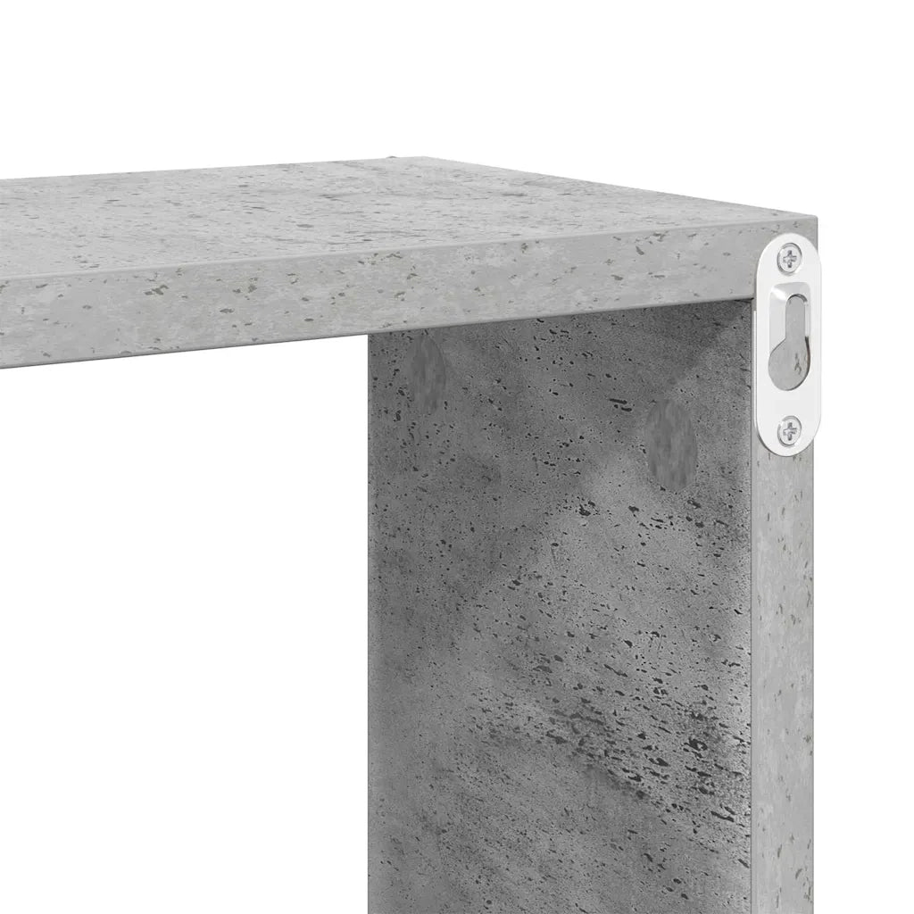 Mensole Parete a Cubo 6 pz-Set di 6 Scaffale a parete Grigio Cemento 60x15x23cm Multistrato