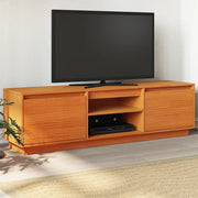 Mobile TV-Credenza per TV-Console TV Marrone Cera 140x35x40 cm in Legno Massello di Pino