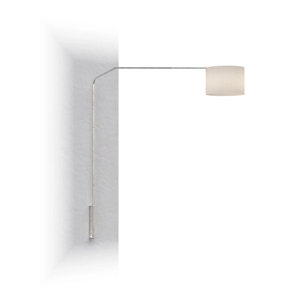 Piantana Contemporanea Slope Metallo Cromo Tessuto Bianco 1 Luce E27