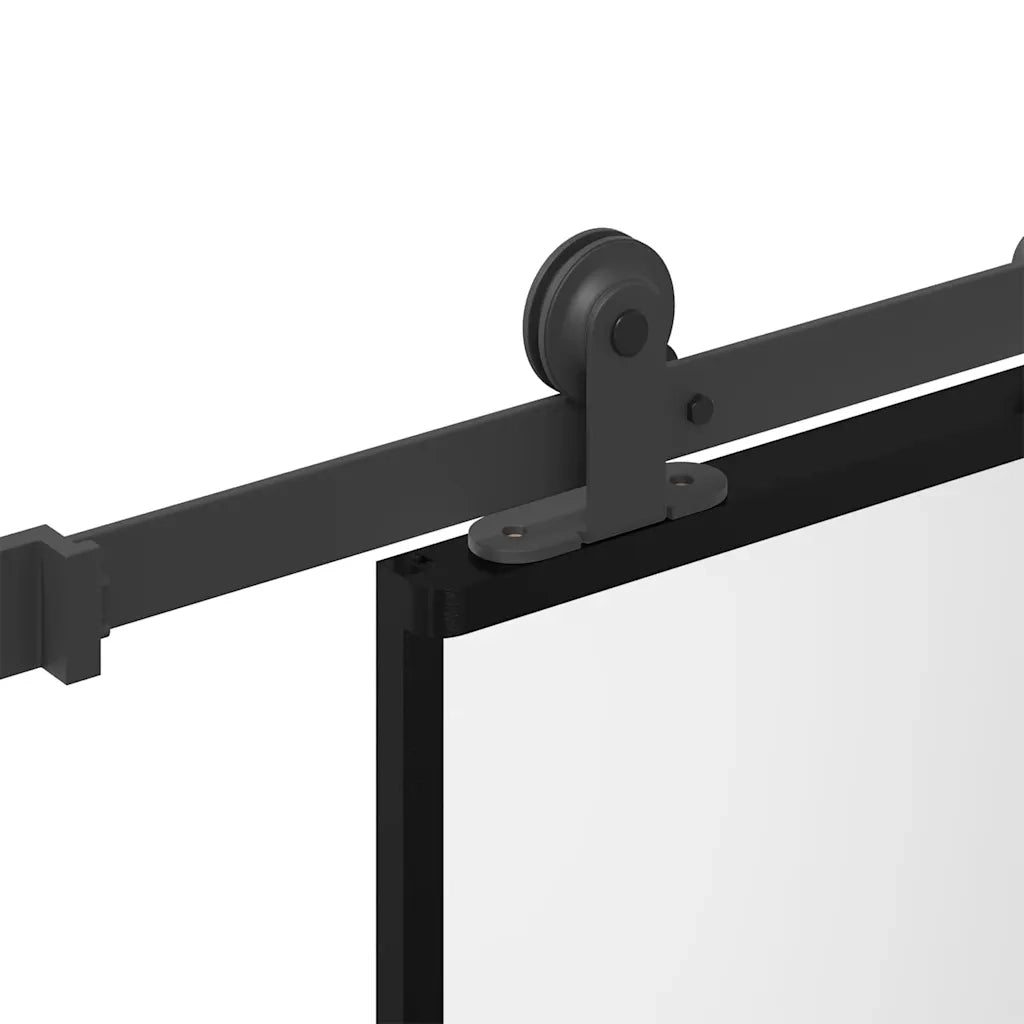 Porta Scorrevole Ferramenta 76x205 cm Vetro Temperato Alluminio 3333007