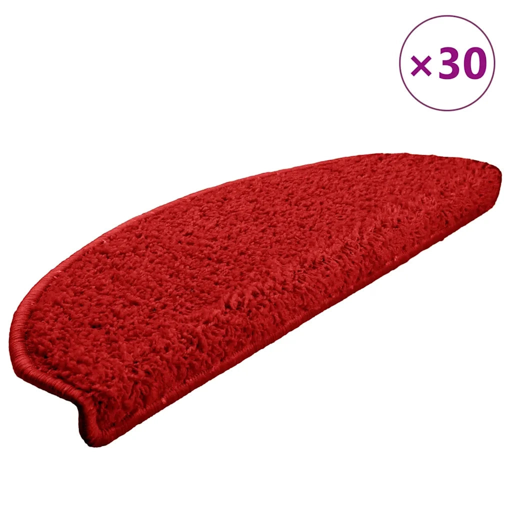 Tappetini per scale 30 pz | Gradini per Scale 65x21x4 cm rossi semicircolari grandi