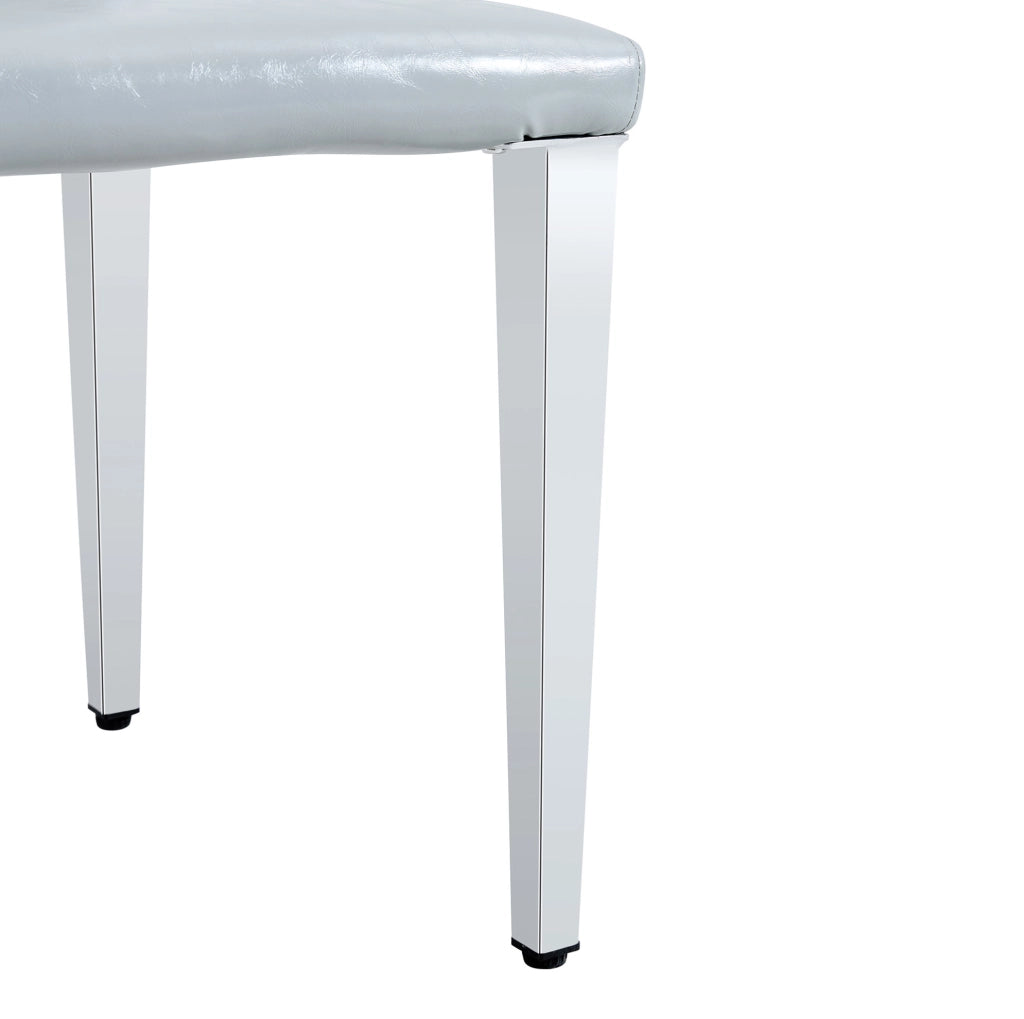 Set di 4 sedie da pranzo grigio chiaro e argento