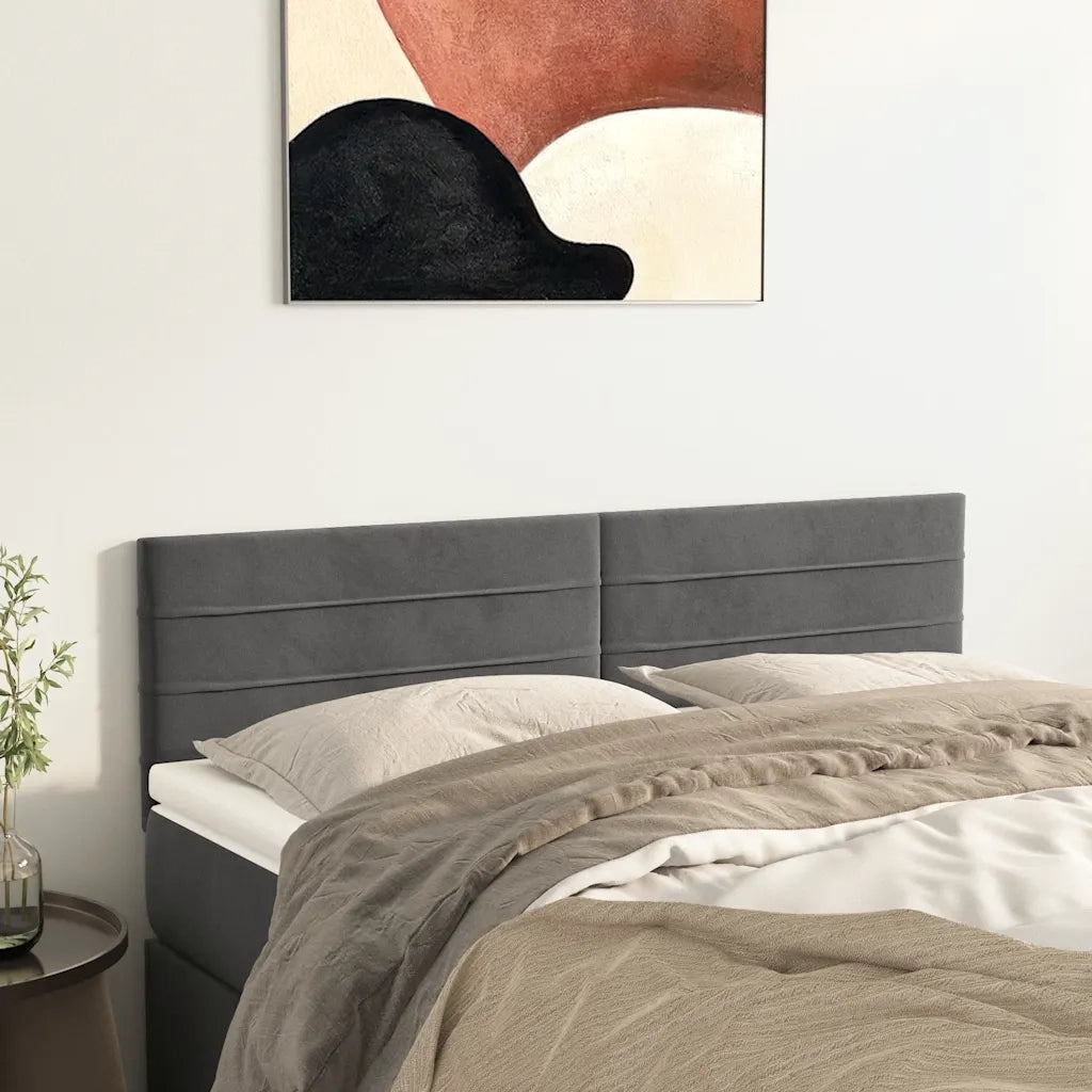 Testiera | Testata Grigio Scuro 144x5x78/88 cm in Velluto