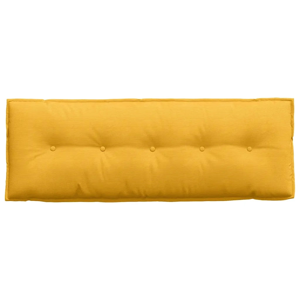 Cuscino per Schiena Giallo Chiaro 140 x 50 cm Tessuto in Cords