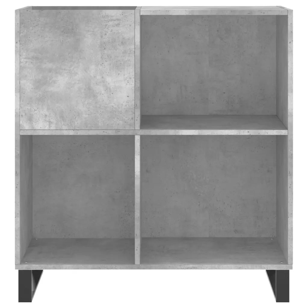 Mobile Porta Dischi Grigio Cemento 84,5x38x89 Legno Multistrato 831784